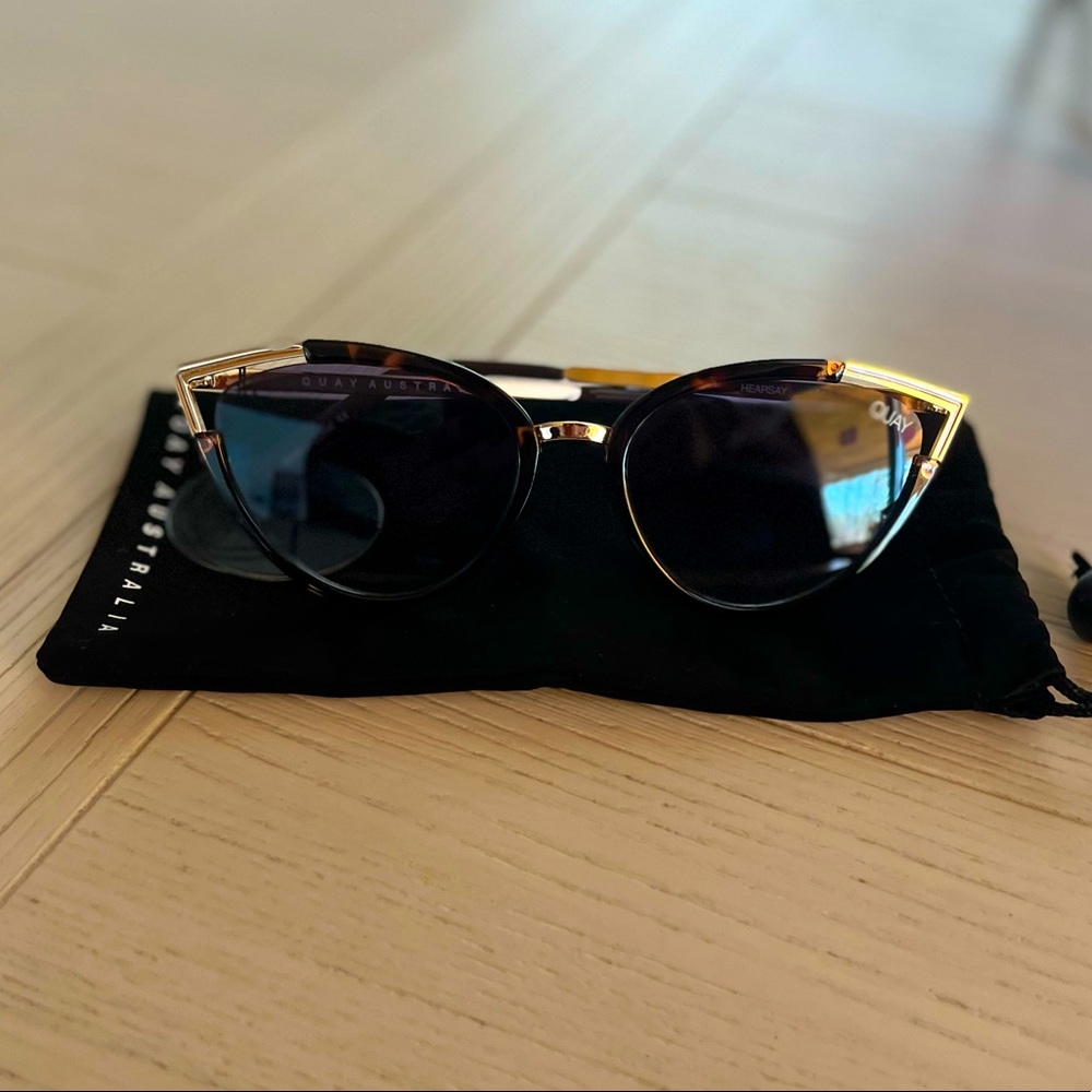 Brand New Gold & Black Quay Australia Sunglasses